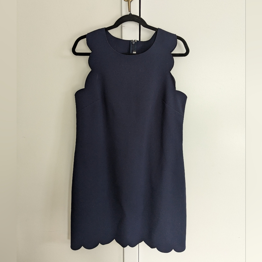 JCrew scalloped shift dress